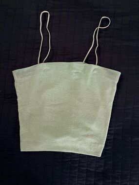American Eagle Outfitters Sage Green Knit Tank with Spaghetti Straps